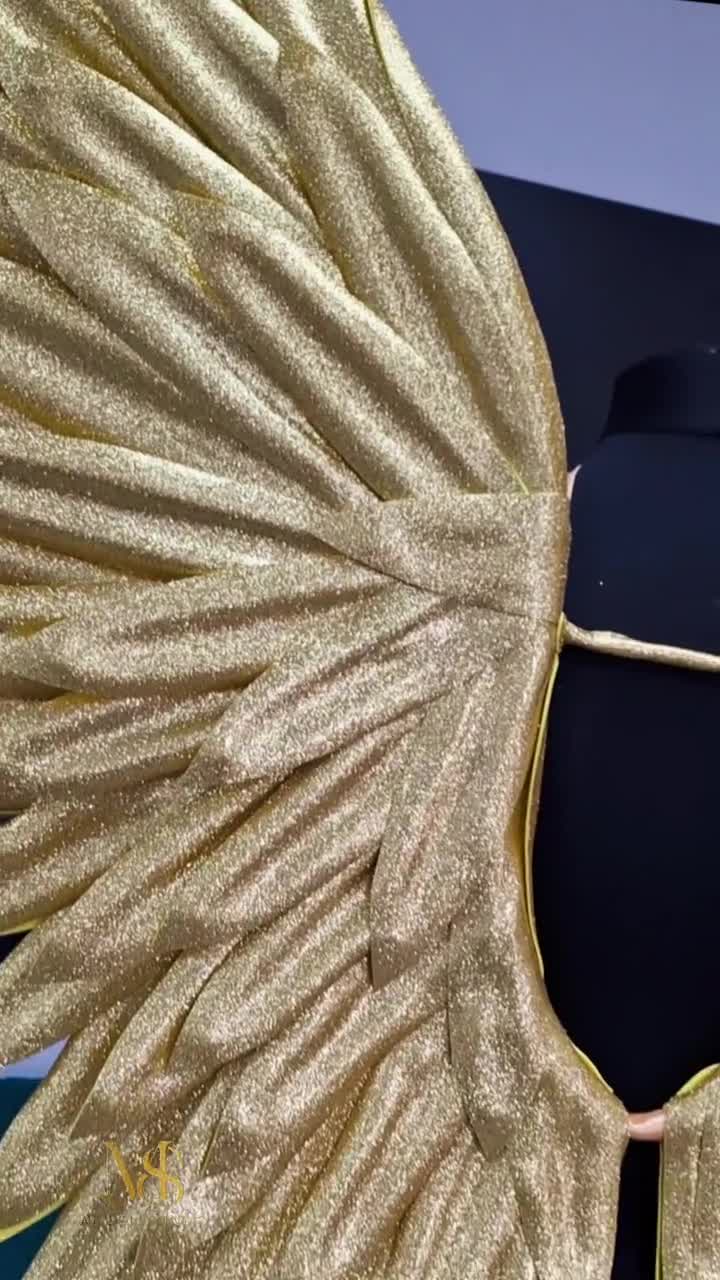 大人用大型ゴールドウィングコスプレ、クリスマスフォト撮影用キラキラ