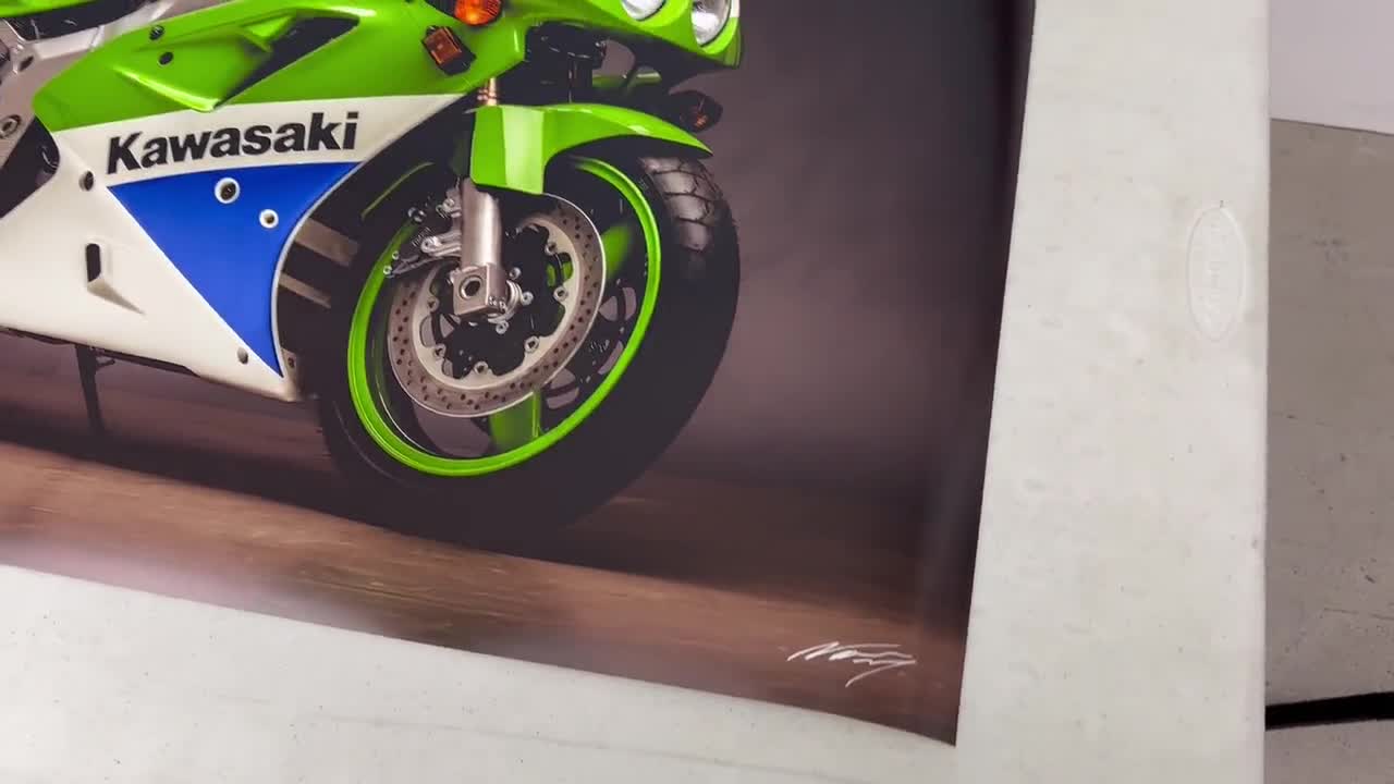 Kawasaki ZX-7R K1 24 X 36 Inch (2ft X 3ft) Art Print Signed by