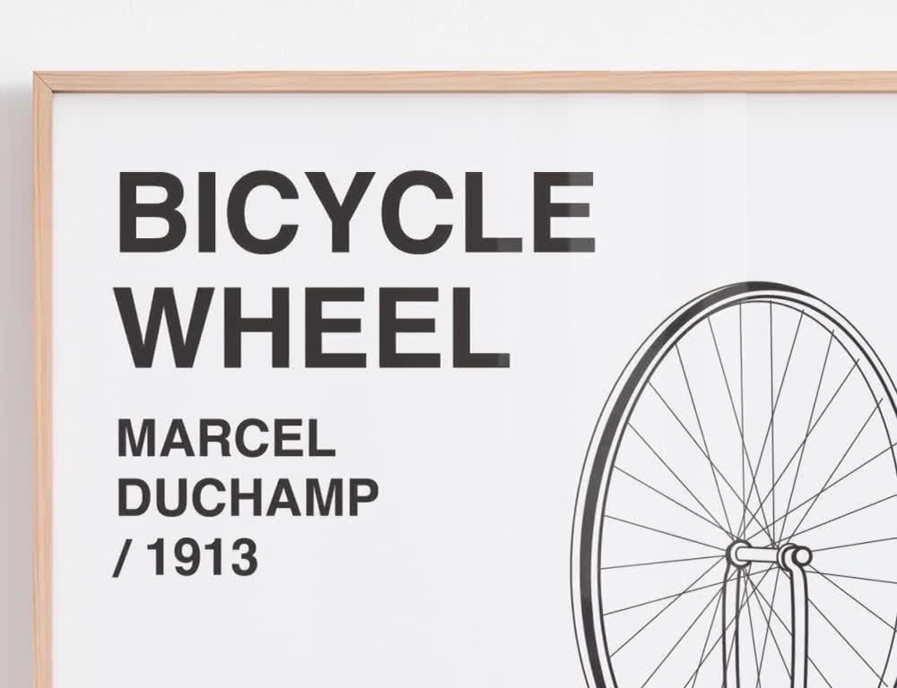 マルセル・デュシャン ポスタープリント｜自転車の車輪の彫刻（1913年
