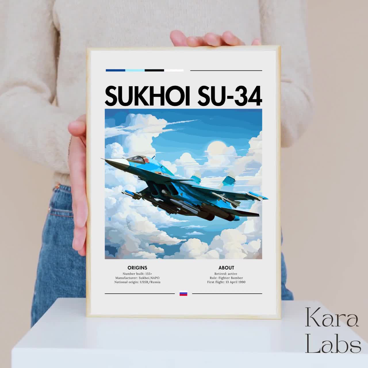 Sukhoi Su-34 Bomber Print – Russian Strike Aircraft Poster