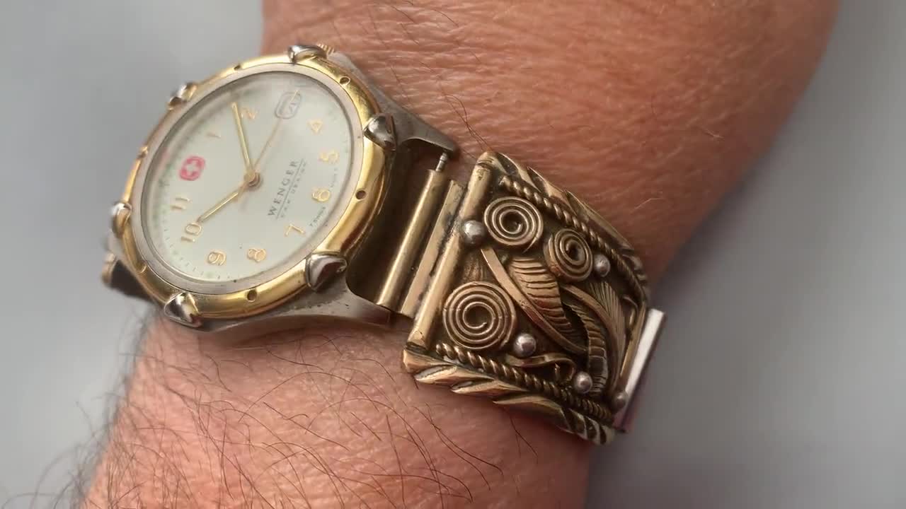 Albert Yazzie Navajo Vintage Sterling Silver & Gold Filled