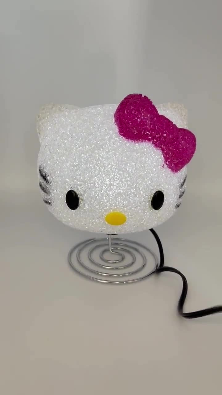 Hello Kitty Lamp, Popcorn Texture Night Light, Pink Bow, Kawaii