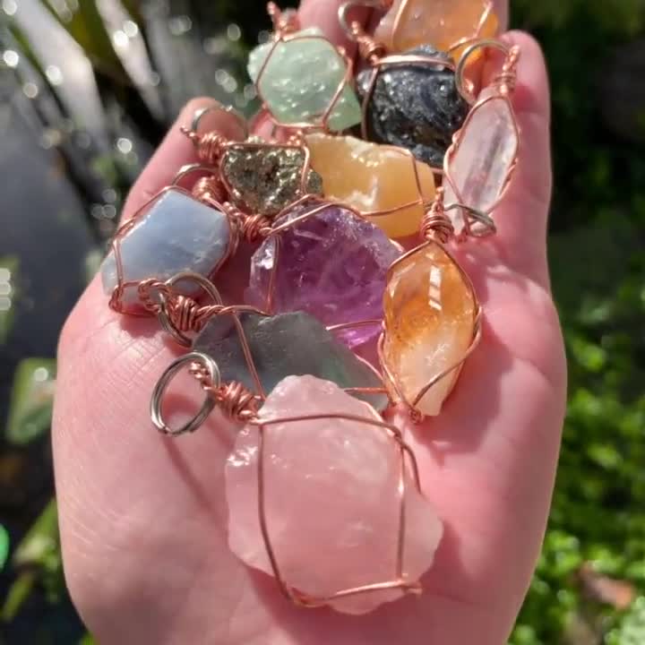 Medium Raw Crystal Keychain, Bag Accessory, Purse Charm, Natural