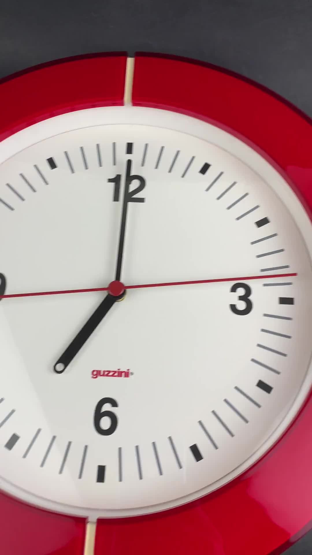 Guzzini I-clock Home Wall Clock Red White Modern Italian Design