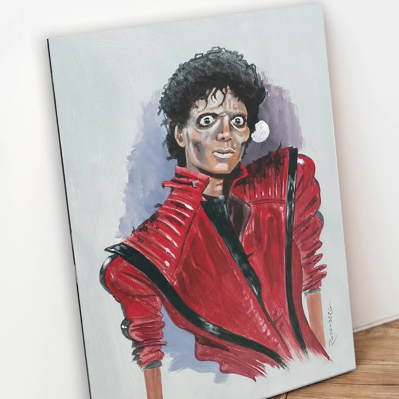 MichaelJacksonスワロフスキー絵 Michael Jackson Thriller Original Art Painting, Pop Rock Art