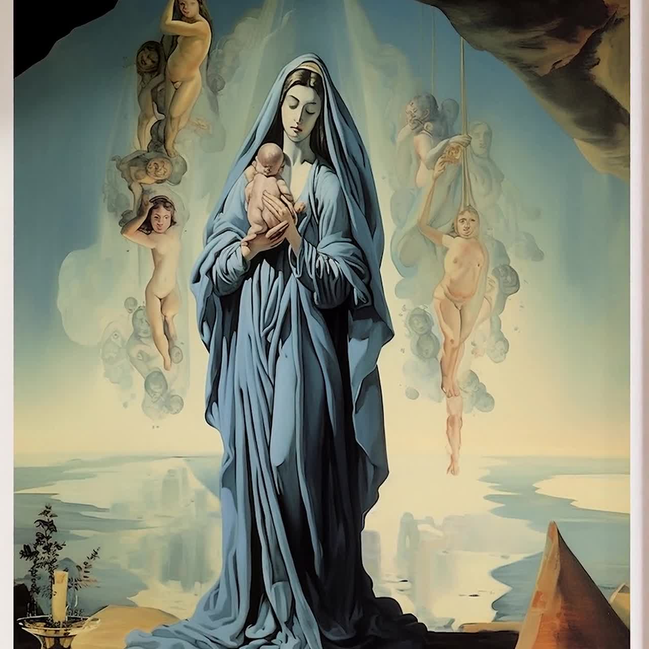Salvador Dali, Day of the Virgin Painting, Digital Download