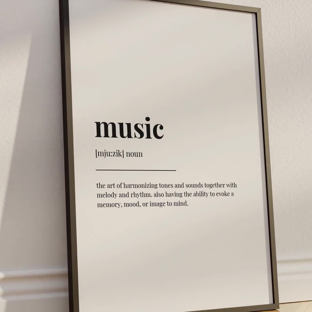 MUSIC DEFINITION PRINT | Wall Art Print | Music Print | Definition