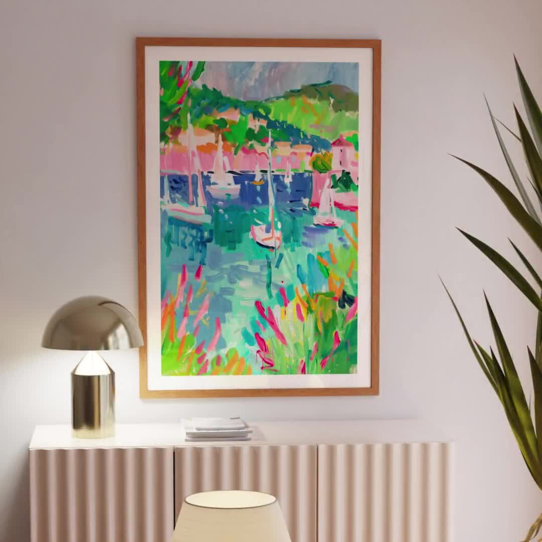 Eclectic Dopamine Art Decor, Summer House Poster, Trendy