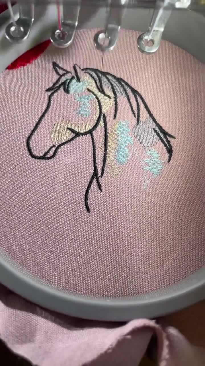 Horse Head Embroidery Design, Animal Digital File (4 Sizes) - Etsy