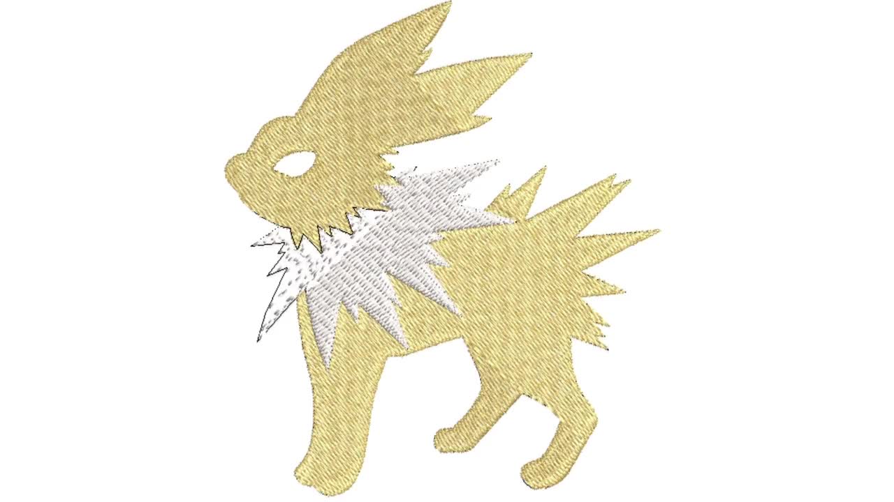 ポケモン サンダース 刺繍デザイン、ミシン用ファイル（4サイズ