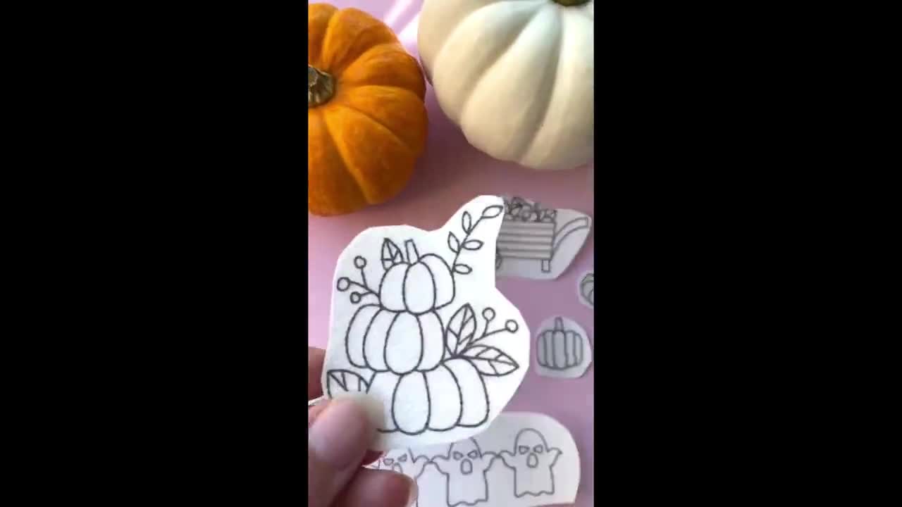 かぼちゃ刺繍スティック＆ステッチ：ハロウィンフラワーDIY（23種類