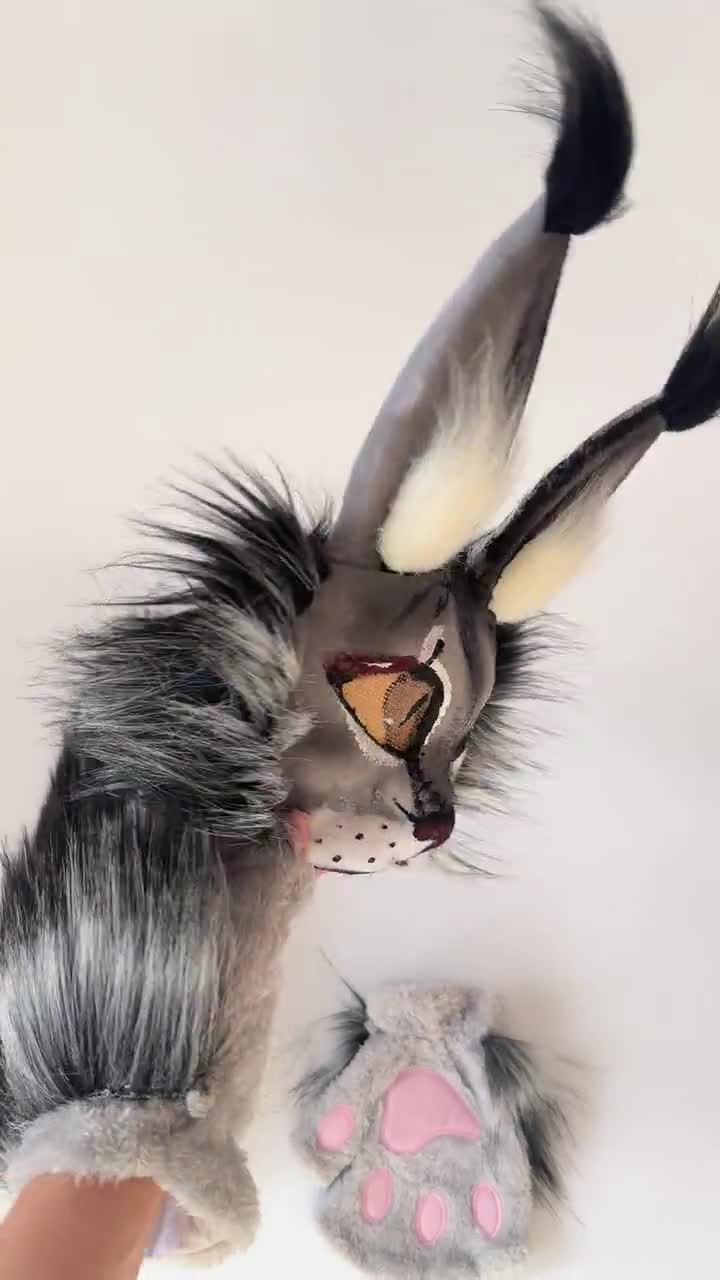 クアドロビクスマスク｜歯付き猫マスク｜セリアン・グレイマスク