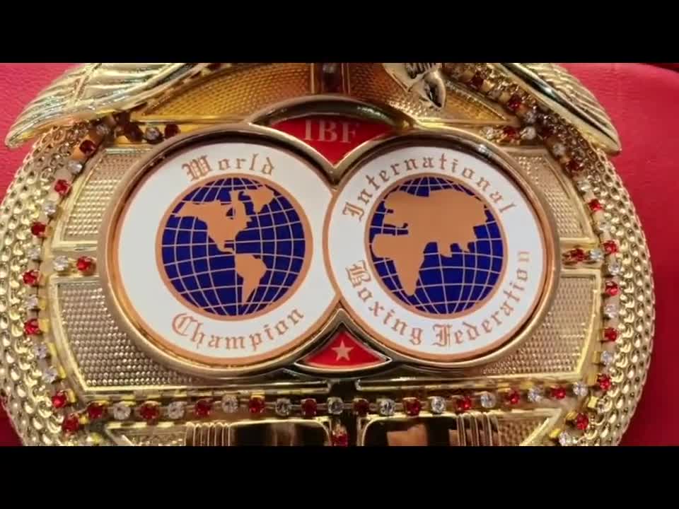 IBFキッズボクシングチャンピオンベルトレプリカ｜ゴールドレッド