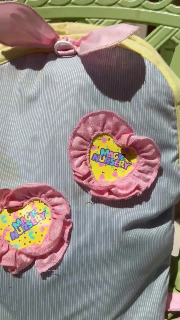 1990s Magic Nursery Baby Doll With Carrier Backpack, Plush Body