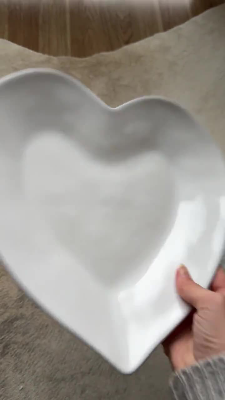 The White Company Porto Stoneware Collection Heart Shape Plate or