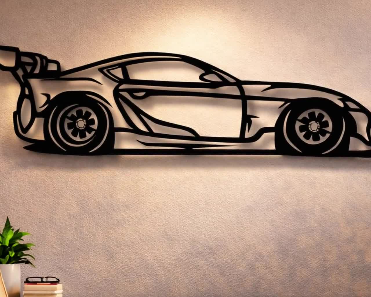 Sport Car Dxf Svg Png Files Racer Car Wall Art Cut File for Cnc