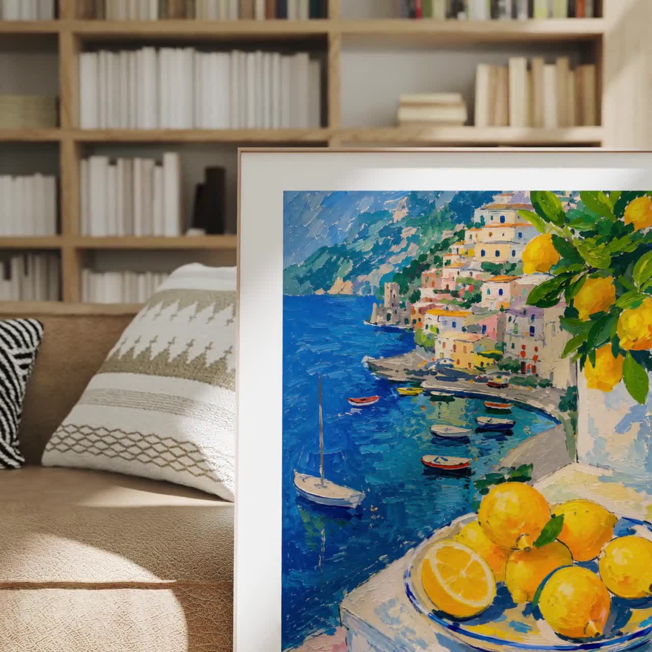 Sorrento Lemon Coast Print, Amalfi Coast Wall Art, Matisse
