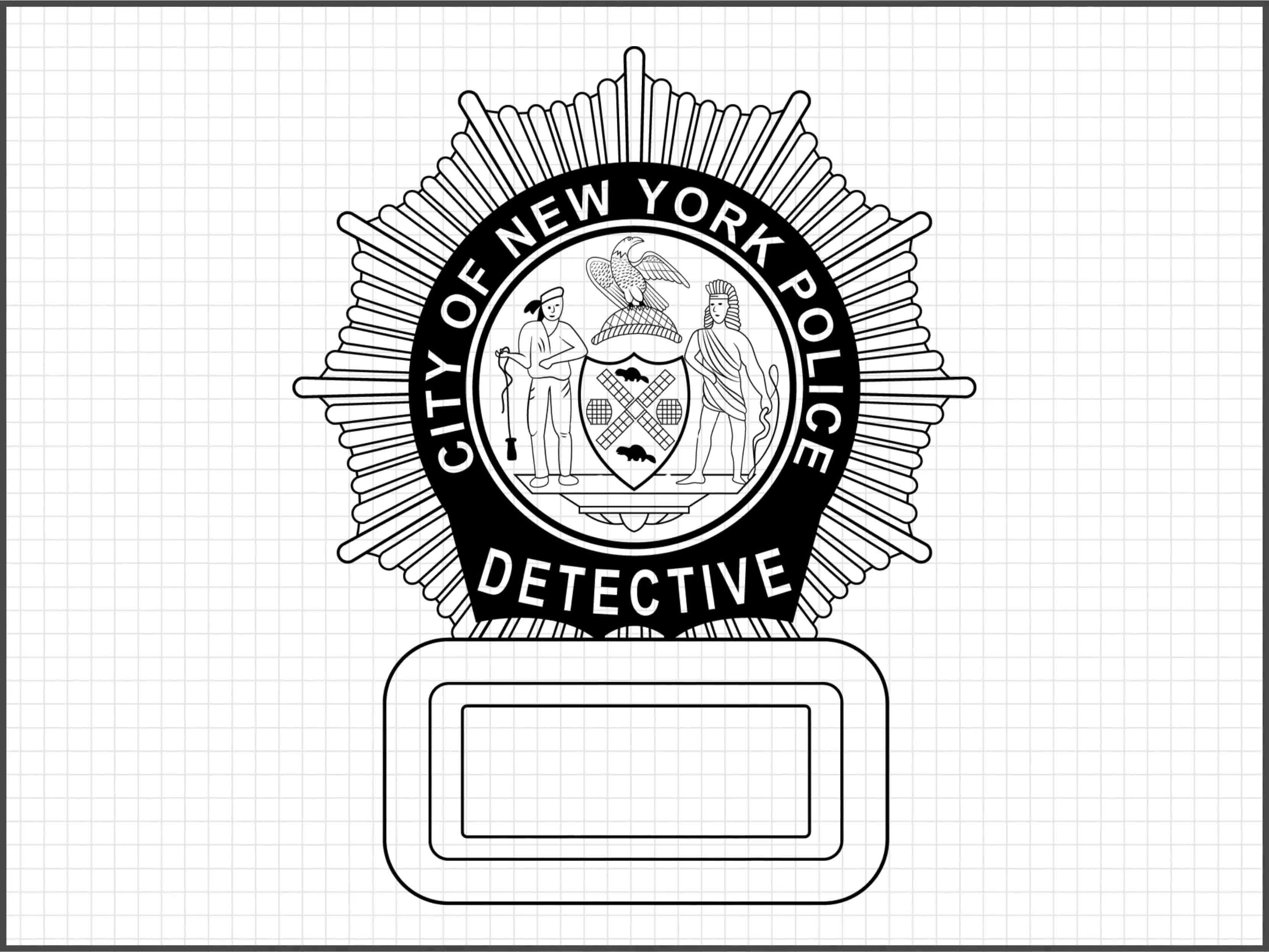 NYPD警察署刑事バッジSVGバンドル、ニューヨーク市刑事の紋章、法執行