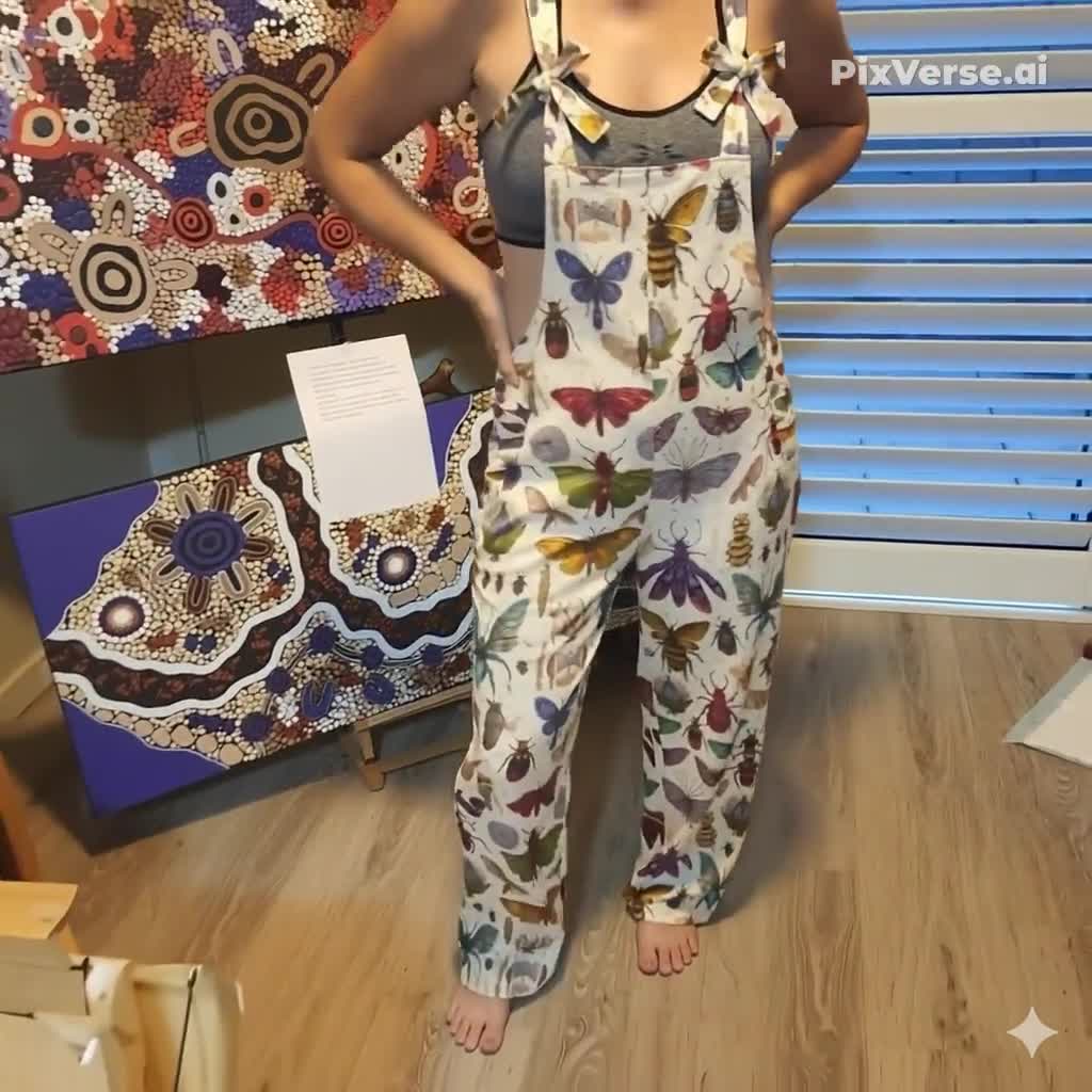 Insect Print Jumpsuit: Witchy Cottagecore Boho Overalls - Etsy