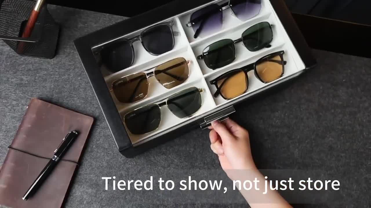 12 Slots Multiple Pair Sunglasses and Eyeglasses Organizer Box