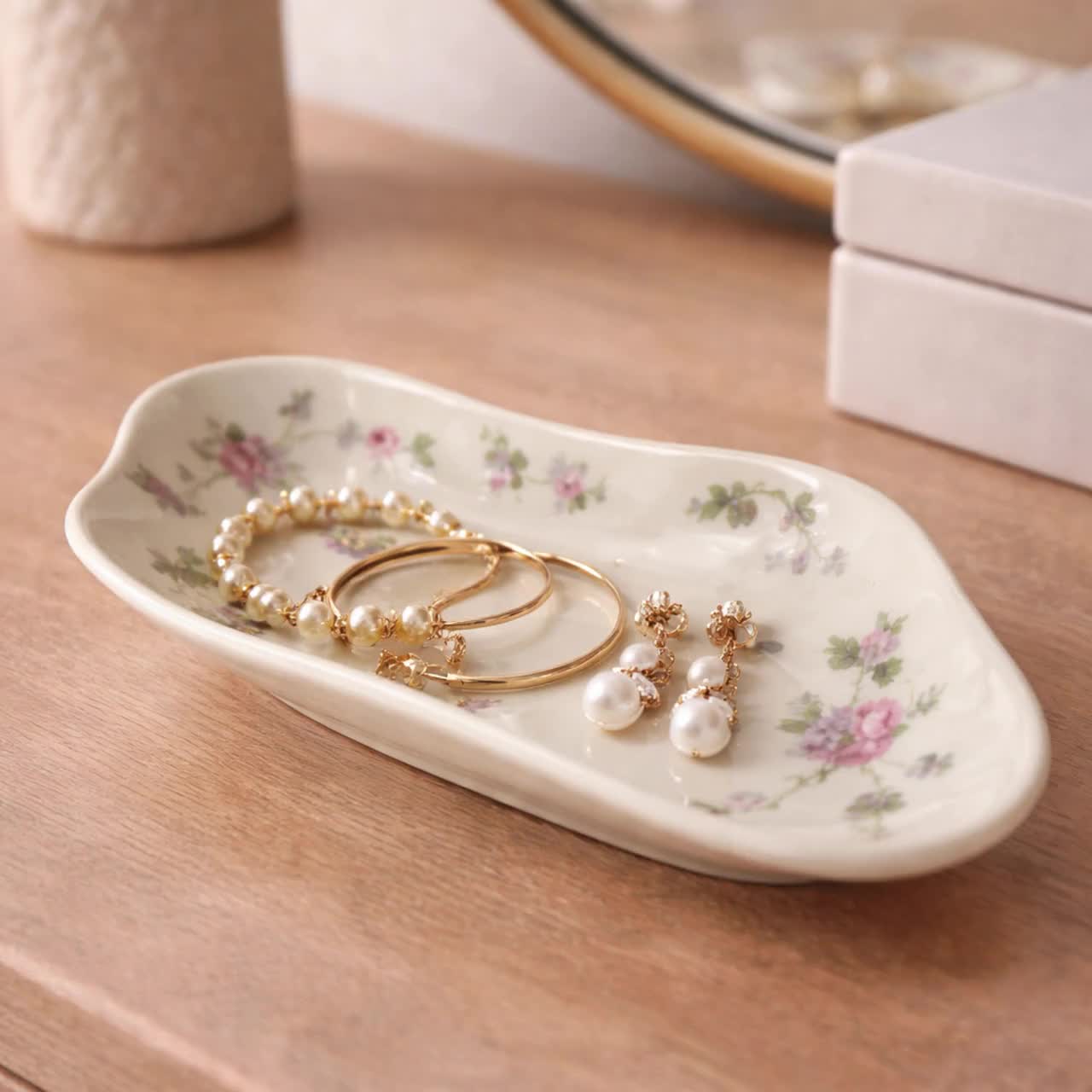 Timeless Haviland Limoges Serving Dish: Delicate Pink Blooms, Made