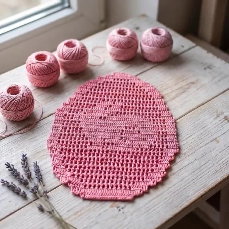 Crochet Easter Egg Doily Pattern: Oval Spring Coaster (PDF Pattern