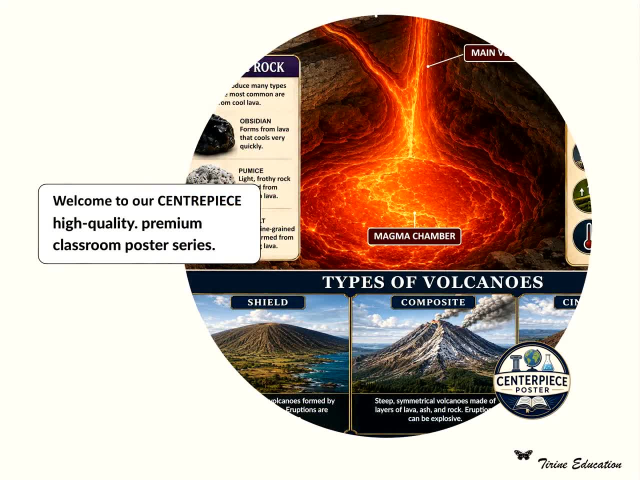 Volcanoes Poster: Natural Hazards, Physical Geography, Volcanic