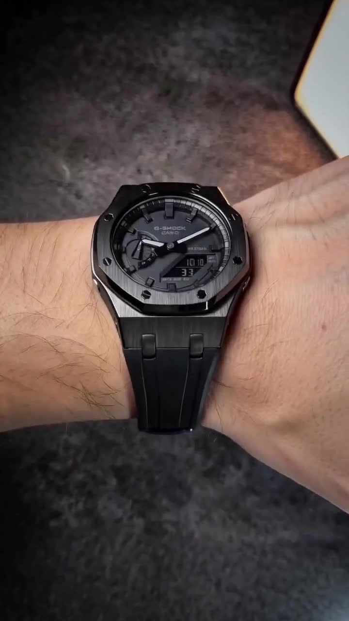 Casio AK G-shock GA-2100 1A1ER - Custom Full Black Mamba - Etsy