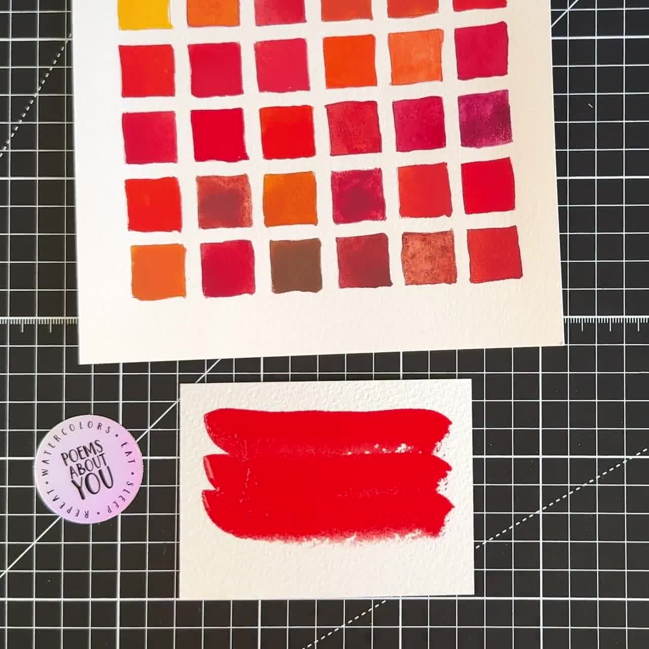 手作り水彩絵具 - カドミウムレッド - 本物の顔料 - 絵画、書道