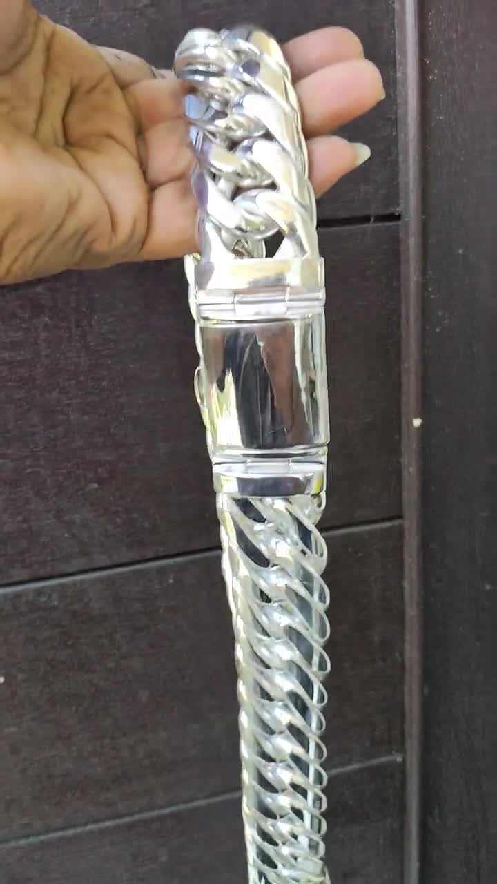 2 Kilo 999 Silver Curb Link Chain - Chunky Men's Necklace - Etsy