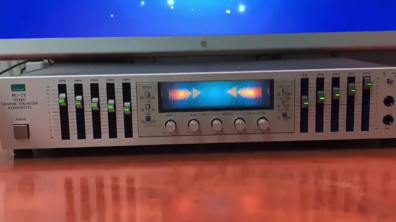 SANSUI RG-7X Silver Rare Vintage Stereo Graphic Equalizer & Reverb