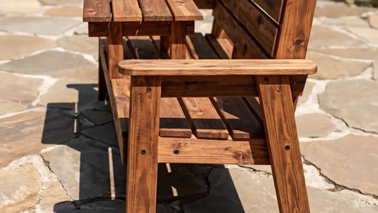 ダブルチェアガーデンベンチ - DIYパティオ芝生デッキガーデン屋外家具