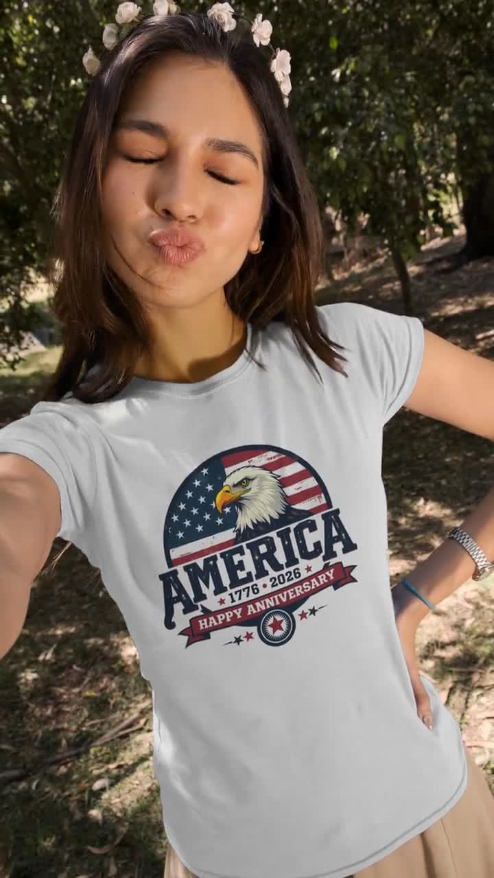 アメリカ建国250周年記念シャツ - 1776-2026 愛国的なUSA Tシャツ