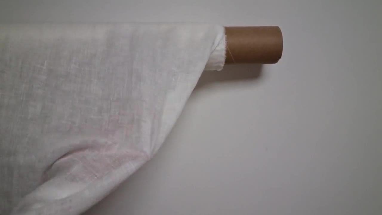 Milk White Thin Linen Gauze Fabric, Pure Semi Sheer Linen Fabric