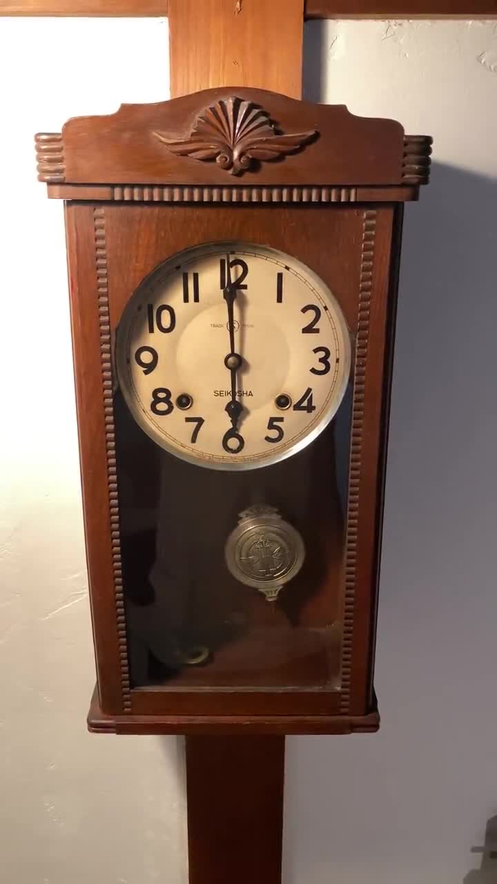 Antique Seikosha Wall Clock | Japanese Vintage Pendulum Clock