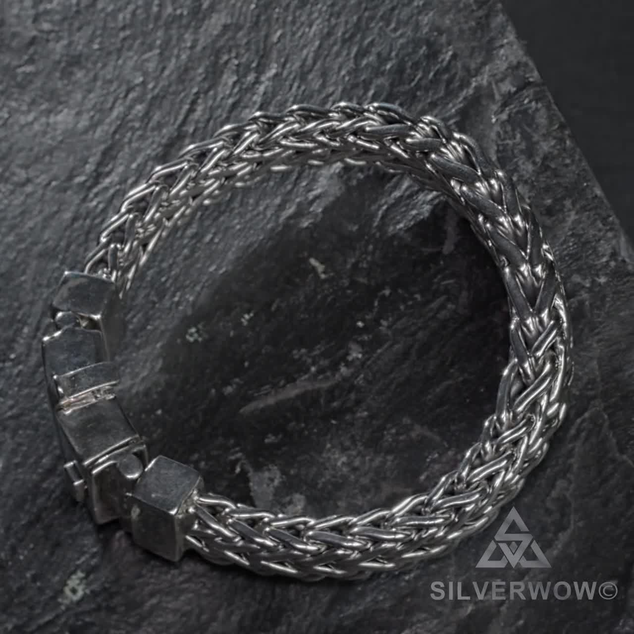 Woven Silver Bracelet | 13mm Tapered | Approx. 90-95g | 925
