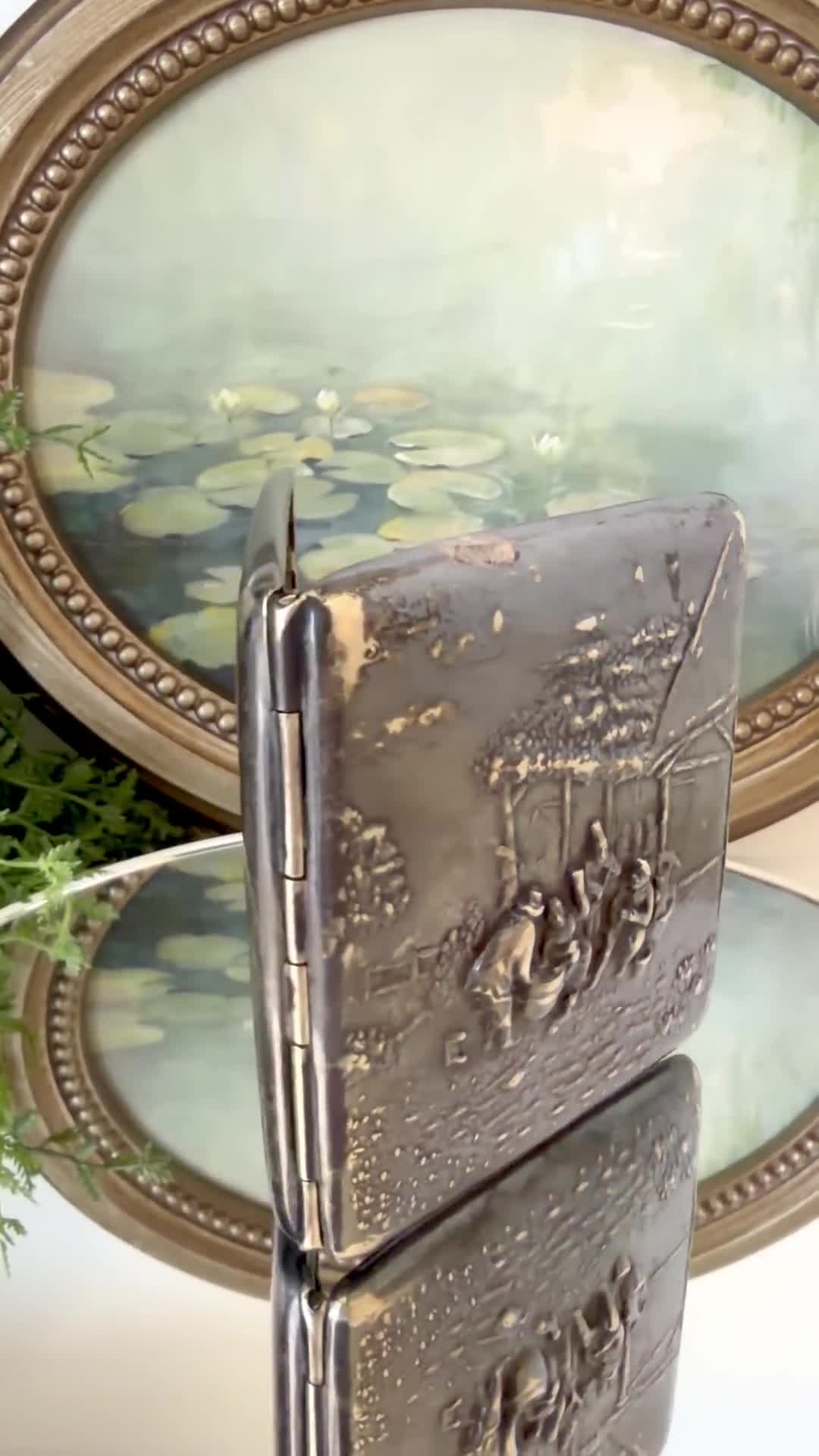 Vintage Hans Jensen Denmark, Silverplated Cigarette Case Relief of