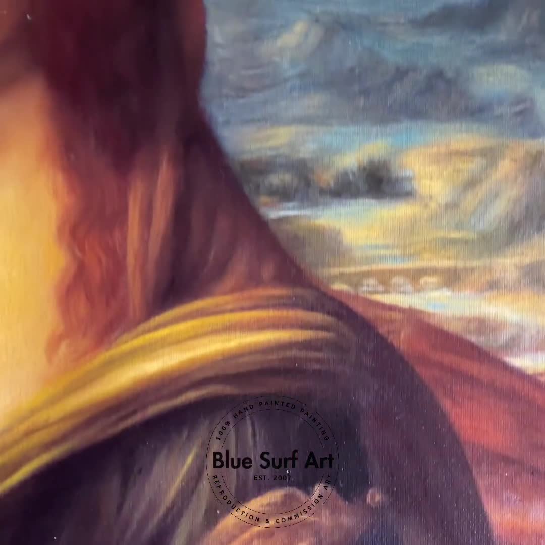 手描きのモナ・リザ油絵（キャンバス） – レオナルド・ダ・ヴィンチの
