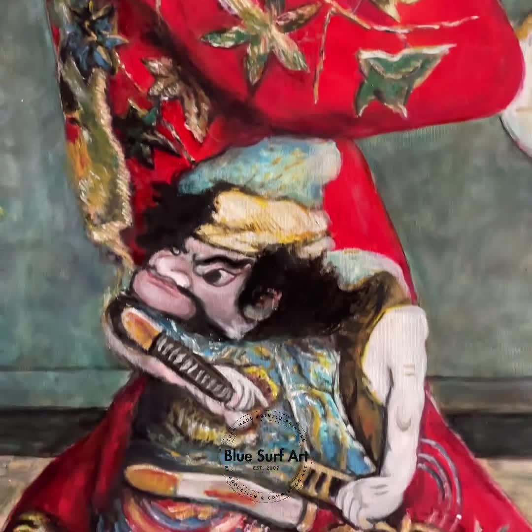 手描きの油絵複製画 – クロード・モネ作「日本の娘」キャンバス画
