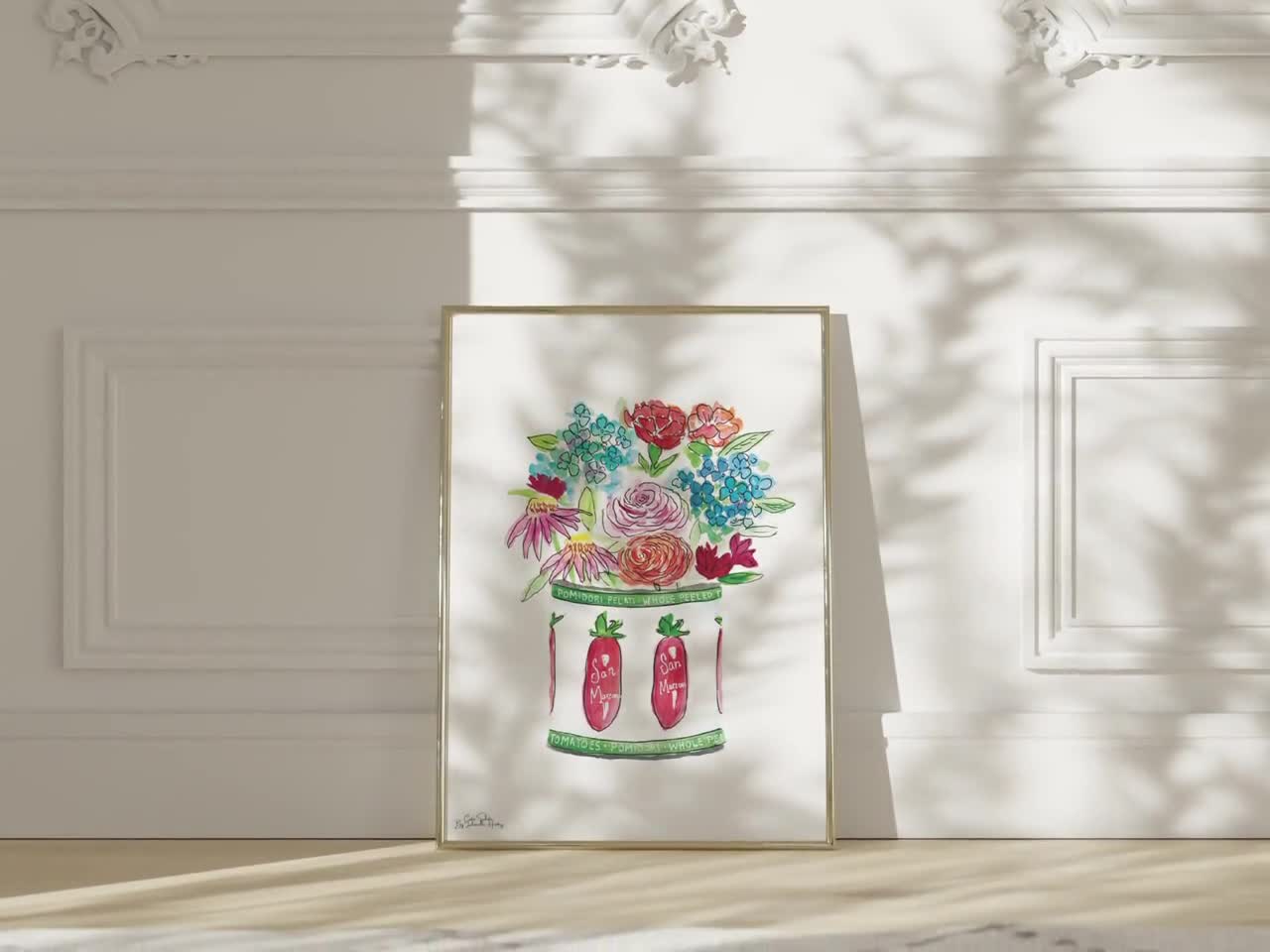 Tomato Can Wall Art, San Marzano Wall Print, Floral Wall Poster