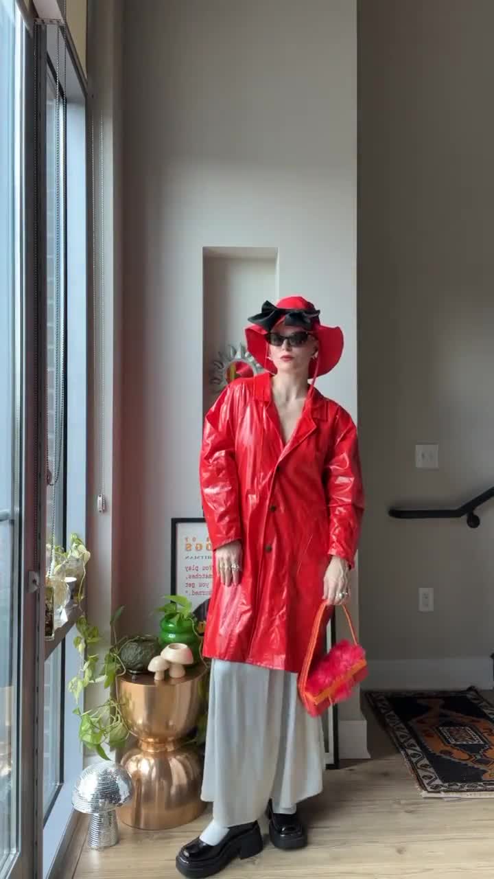 VTG 80s Kenn Sporn for Wippette Red Vinyl Jacket - Etsy