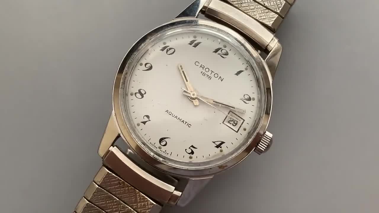 MENS CROTON 1878 AQUAMATIC Vintage Watch Swiss Automatic Breguet