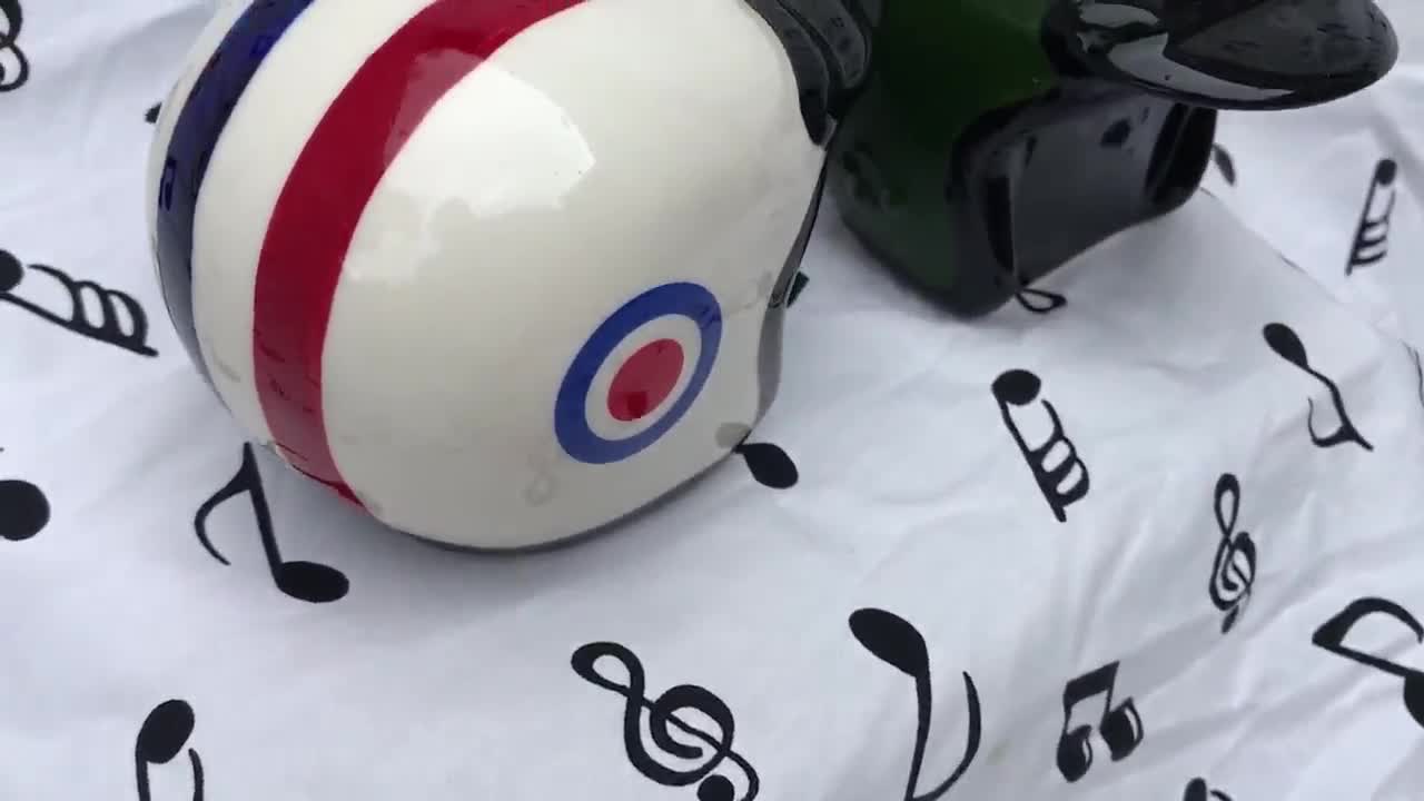Mod/scooters/vespa/lambretta Style Crash Helmet Salt and Pepper