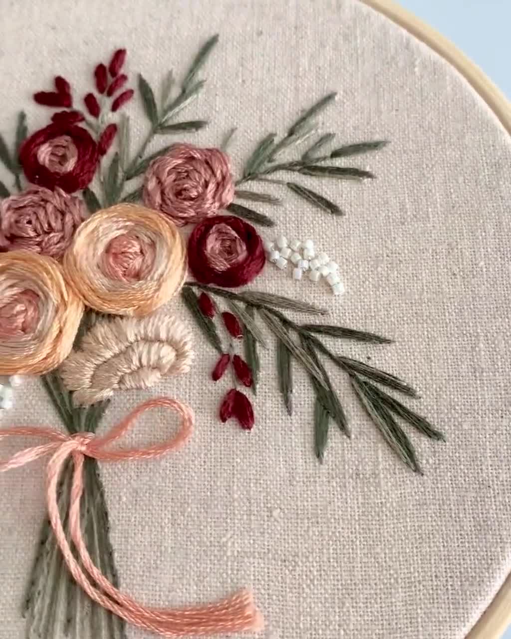 バラの花束の刺繍パターン（PDFダウンロード） - Etsy 日本