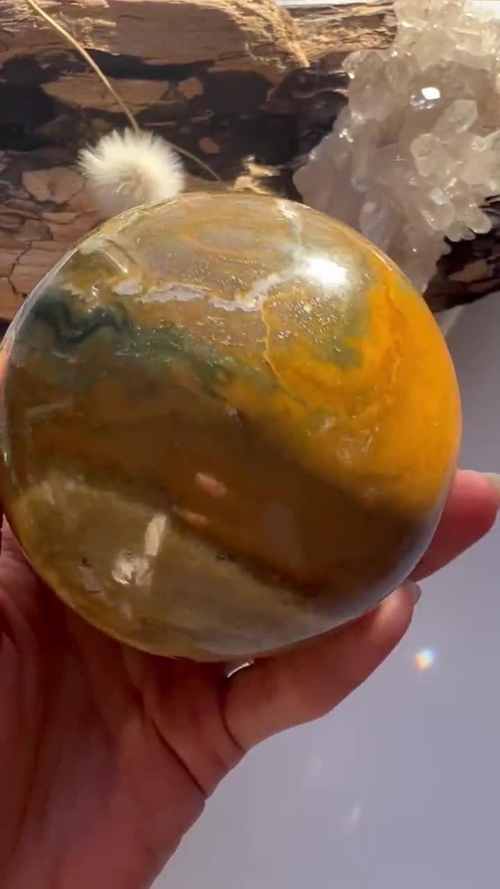 Ocean Jasper Sphere, Atlantis Stone, 8cm, 724g - Etsy