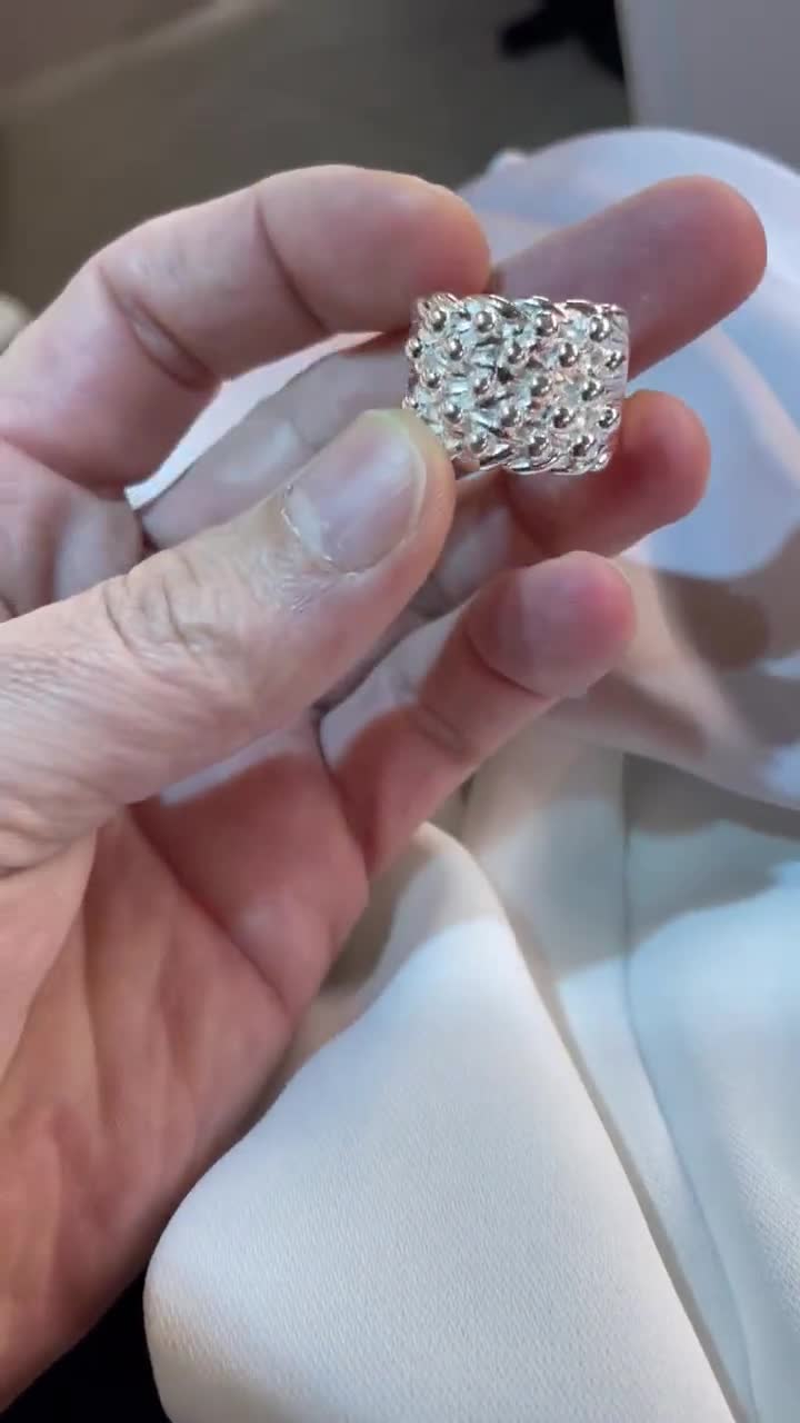スターリングシルバー メンズ 5連キーパーリング - ギフトボックス入り