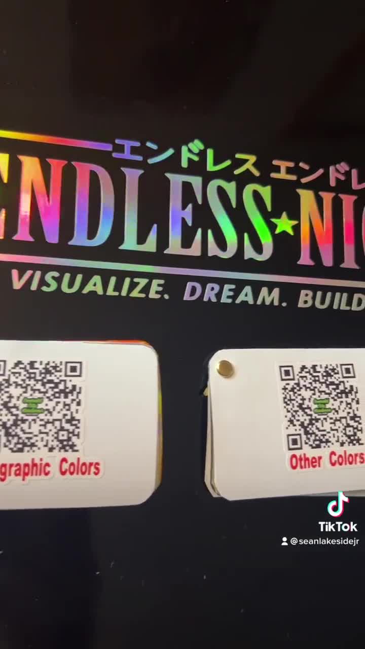 Endless Nights JDM ホログラフィック デカール、車のフロントガラス