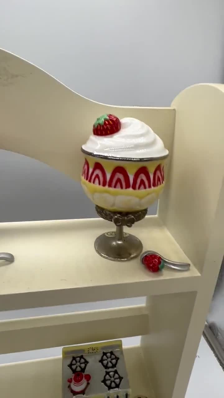 PHB Porcelain Hinged Trinket Box: Strawberry Jam, Ice Cream Sundae