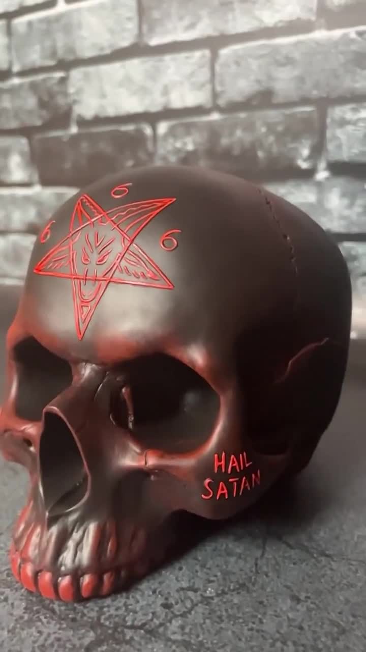 Baphomet Sulfur Hail Satan 666 Skull - Etsy