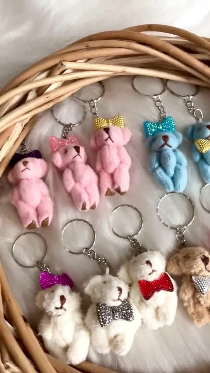 ミニテディベアぬいぐるみキーホルダー、4cm、We can Bearly Wait
